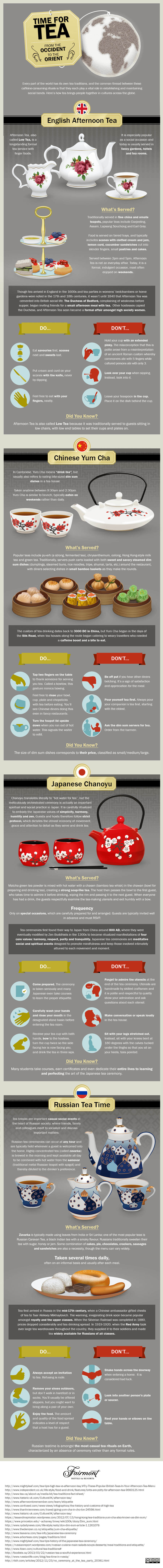 From Afternoon Tea to Japanese Chanoyu, discover some of the world's different tea traditions with this handy infographic.